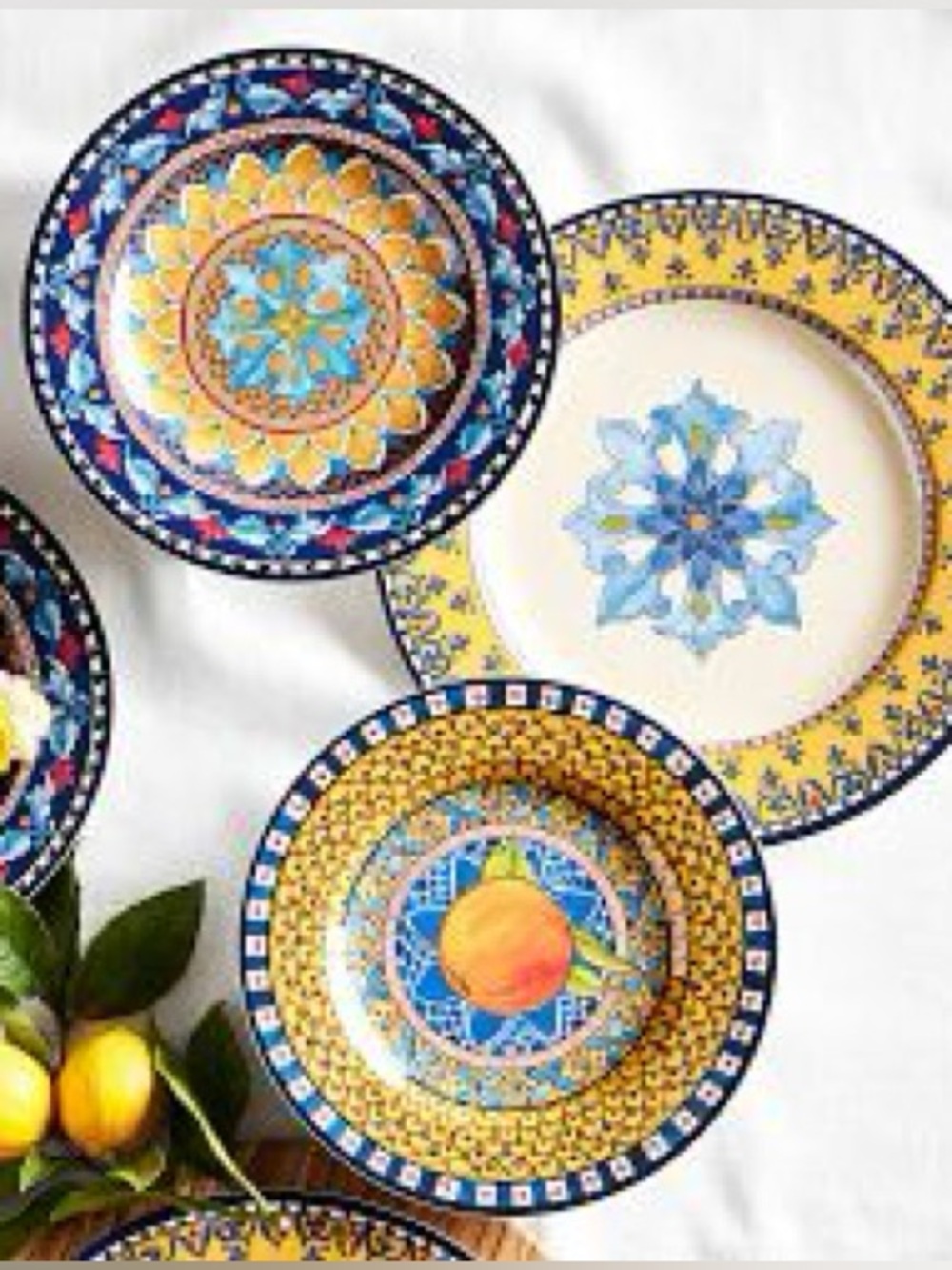 Williams Sonoma Sicily Indoor/Outdoor Melamine Dinner Plates, S/2